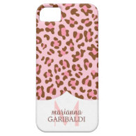 Modern Pink Leopard Cheetah Animal Print Personalized iPhone 5 Case