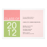 Modern pink color block class graduation invite