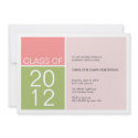 Modern pink color block class graduation invite invitation