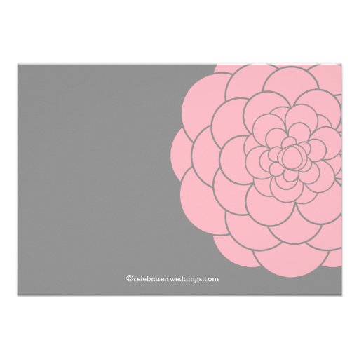 Modern Pink Dahlia Bloom Floral Girl Baby Shower Custom Invitation
