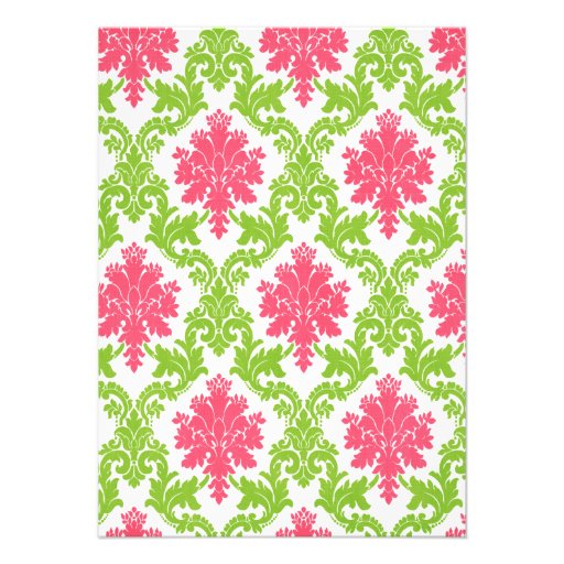 Modern Pink Damask Beautiful Bride Bridal Shower Custom Announcement