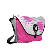 Modern Pink Dots Monogram Rickshaw Messenger Bag rickshawmessengerbag