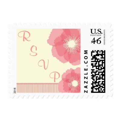 Modern Pink Floral RSVP Stamp by SweetRascal
