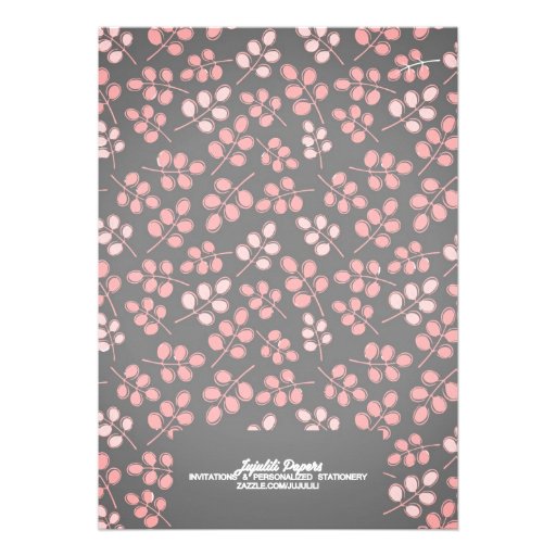 Modern Pink & Grey Elegant Bridal Shower Custom Invitation