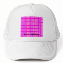 Modern pink grid design with a violet stripes mesh hats