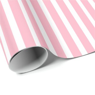 Modern Pink On White Stripes Pattern Wrapping Paper