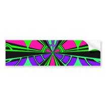 Modern pink purple green black semi-circle design bumper sticker