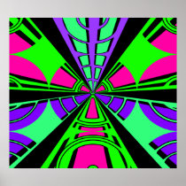 Modern pink purple green black semi-circle design posters