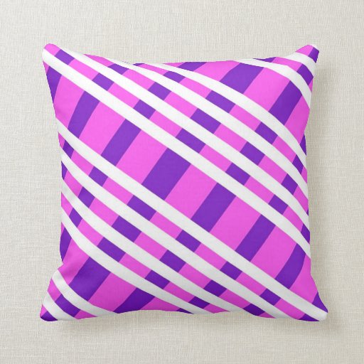 Modern Pink Purple Plaid Pillows Zazzle
