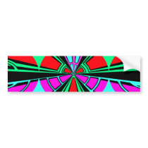 Modern pink red blue semi-circle design bumper stickers