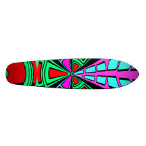 Modern pink red blue semi-circle design custom skate board