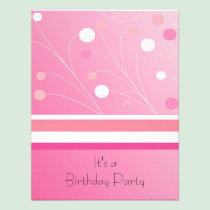 Modern Pink Stripes and Dots Birthday Invitation invitations