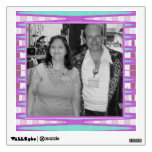 modern pink turquoise abstract photo frame wall decals