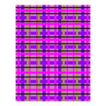 Modern pink violet and green plaid customized letterhead