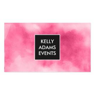 Modern Pink Watercolor Business Card