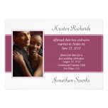 Modern Pink White Photo Post Wedding Celebration Announcement