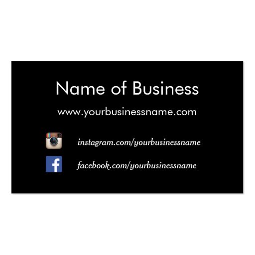 Modern Plain Black Social Media Websites Business Card Templates (front side)