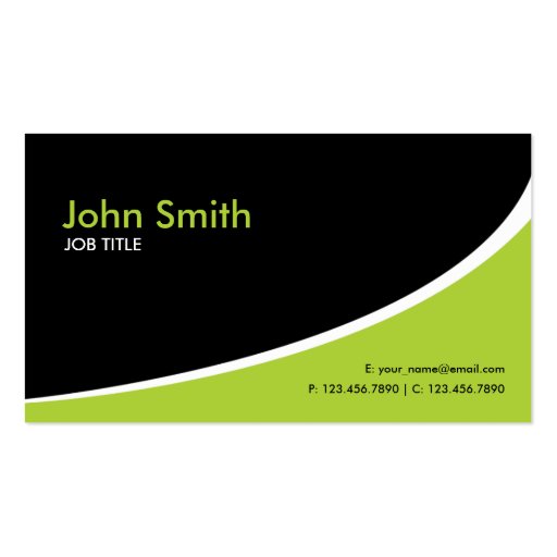 Modern Plain Simple Hi Tech Green Business Card (front side)