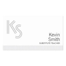 Modern Plain Substitute Teacher Business Card