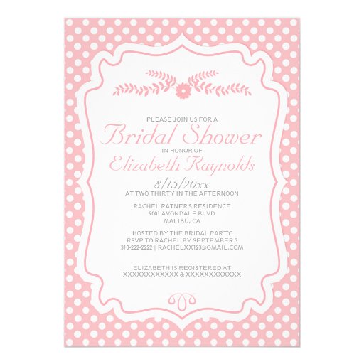 Modern Polka Dot Bridal Shower Invitations