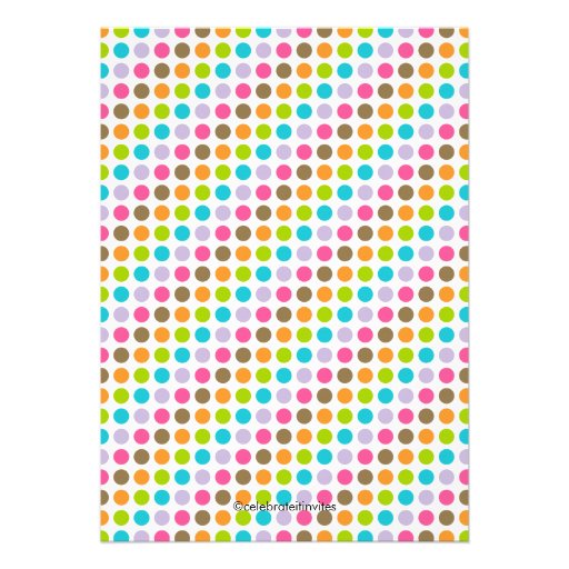Modern Polka Dots Baby Girl Baptism Christening Personalized Invites