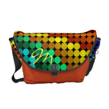 Modern Polka dots Messenger bag with Monogram