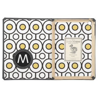 Modern Polka Dots Pattern Monogrammed Cover For iPad Air