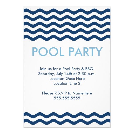 Modern Pool Party Invitations