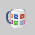 Modern Pop Art Color Block Snowflake Holiday Mug