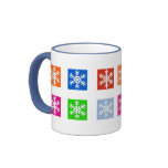 Modern Pop Art Color Block Snowflake Holiday Mug