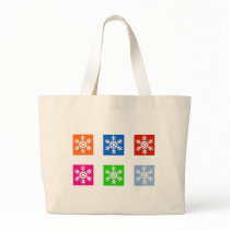 Modern Pop Art Color Block Snowflake Holiday Tote bags