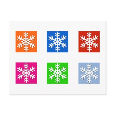 Modern Pop Art Snowflake Blocks Holiday Postcards by mariannegilliand