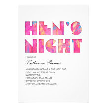 Modern Pop Hen's Night Invitations