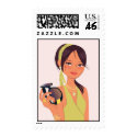 Modern Princess Postage Stamp Art by monicastamp Modern Princess Postage Stamp Art