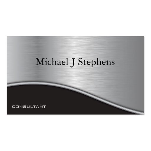Modern Professional Black Textured Platinum Business Cards (front side)