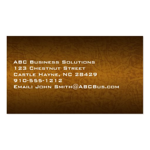 Modern Professional Brown Leather Business Cards (back side)