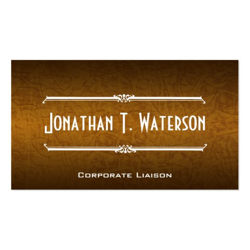 Modern Professional Brown Leather Business Cards (front side)