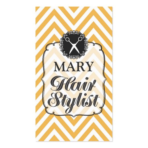 Modern Professional Chevron Hair Stylist Cards Business Cards (front side)