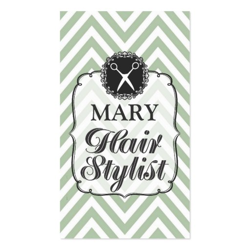 Modern Professional Chevron Hair Stylist Cards Business Card Template (front side)