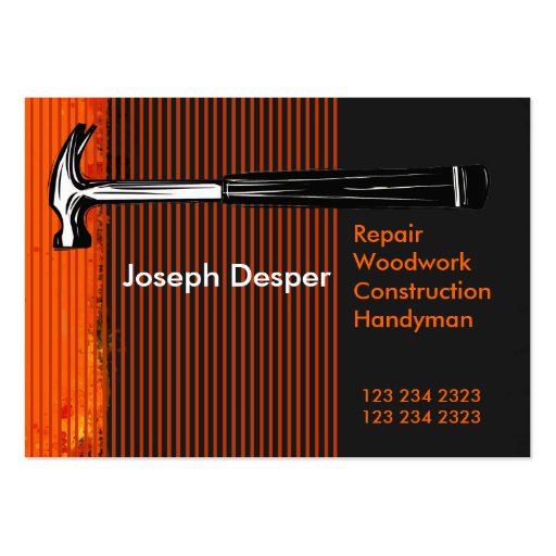 Modern Professional Construction Mr.Handyman Business Cards (front side)