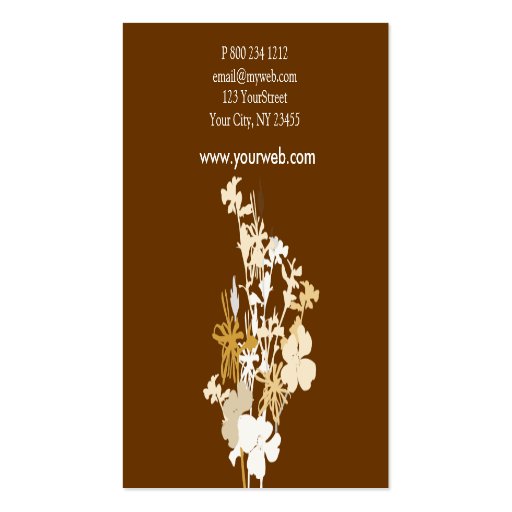 Modern Professional Cute Floral Business Cards (back side)