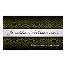 Modern Professional Gold Damask Business Card