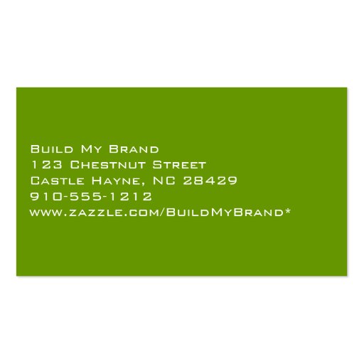 Modern Professional Green & White Business Cards (back side)