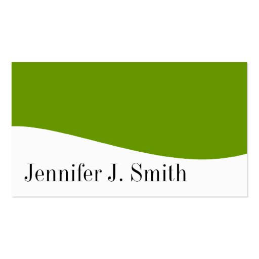 Modern Professional Green & White Business Cards (front side)