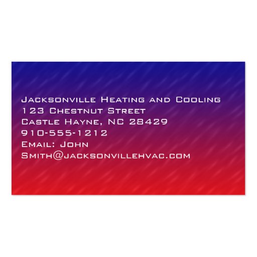 Modern Professional HVAC Business Cards (back side)