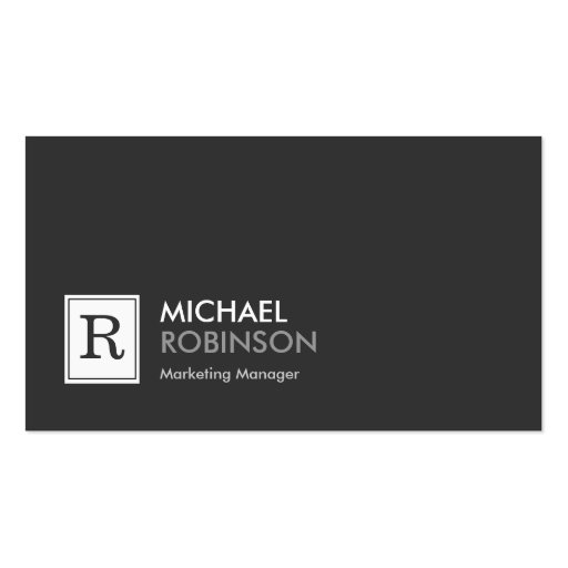 Modern Professional Monogram Black White Business Card Templates (front side)