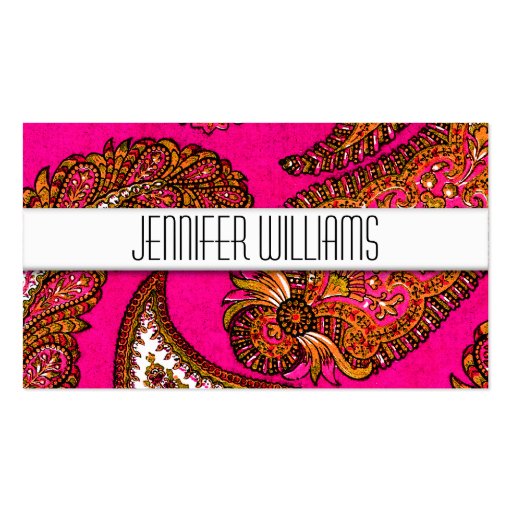Modern Professional Pink Paisley Business Cards
