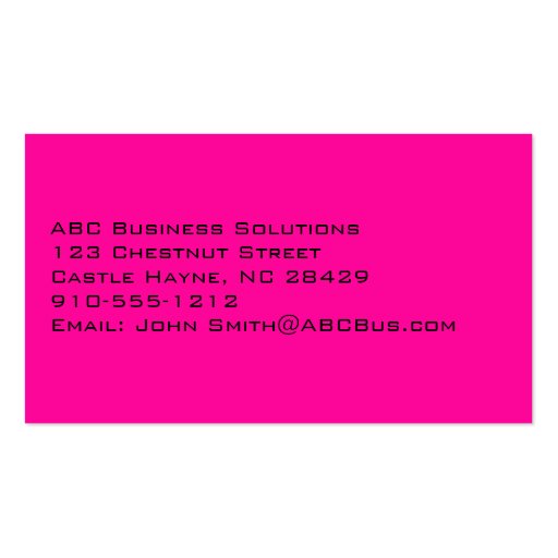 Modern Professional Pink Paisley Business Cards (back side)