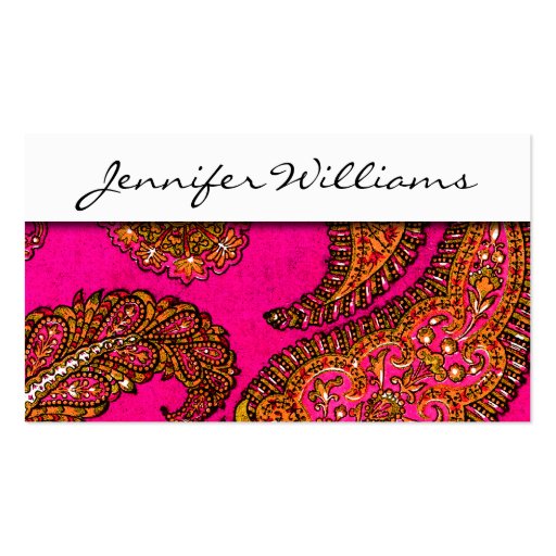 Modern Professional Pink Paisley Business Cards