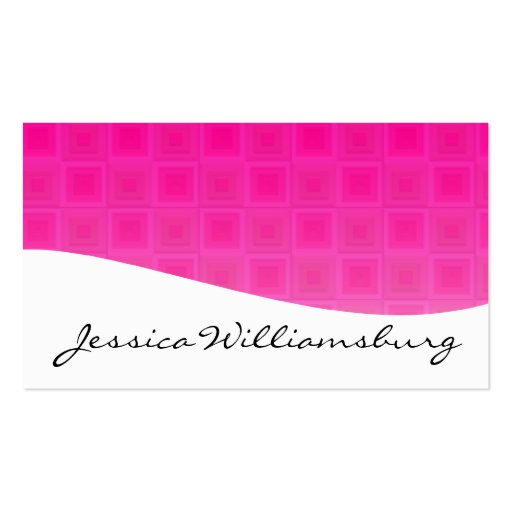 Modern Professional Pink Squares Business Cards (front side)
